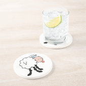 niedliche Schafe, die sich von hinten die Zunge he Sandstein Untersetzer (Seite)