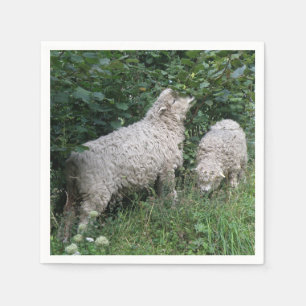 Niedliche Schafe essen Blätter Napkins Serviette