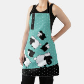 Niedliche Schafe illustrieren Schwarz-Weiß-Schürze Schürze (InSitu)