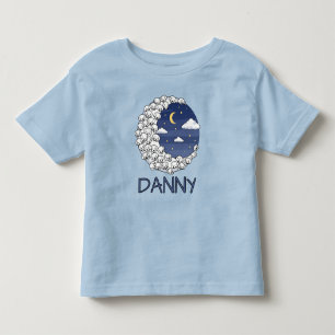 Niedliche Schafe in Mond und Wolken Kleinkind T-shirt