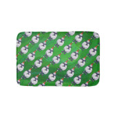 Niedliche Schafe in Weihnachtsmannmütze auf grün Badematte (Vorderseite)