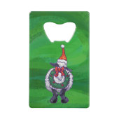 Niedliche Schafe in Weihnachtsmannmütze auf grün Geldbeutel Flaschenöffner (Rückseite)