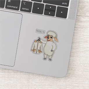 Niedliche Schafe mit Cartoon Aufkleber