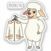 Niedliche Schafe mit Cartoon Aufkleber (Vorderseite)
