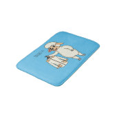 Niedliche Schafe mit Cartoon Badematte (Schrägansicht)