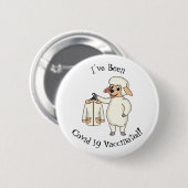 Niedliche Schafe mit Cartoon Button (Vorne & Hinten)