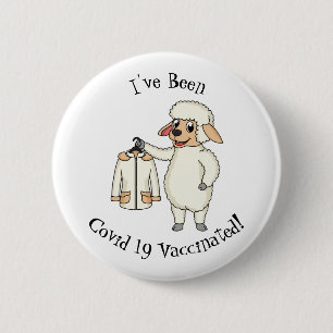 Niedliche Schafe mit Cartoon Button
