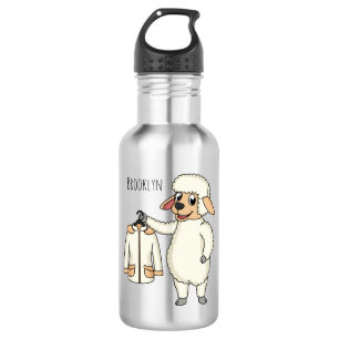 Niedliche Schafe mit Cartoon Edelstahlflasche