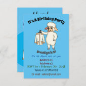 Niedliche Schafe mit Cartoon Einladung (Vorne/Hinten)