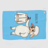 Niedliche Schafe mit Cartoon Golfhandtuch (Horizontal)