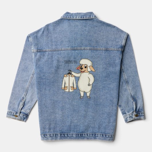 Niedliche Schafe mit Cartoon Jeansjacke (Rückseite)