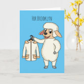 Niedliche Schafe mit Cartoon Karte (Gelbe Blume)