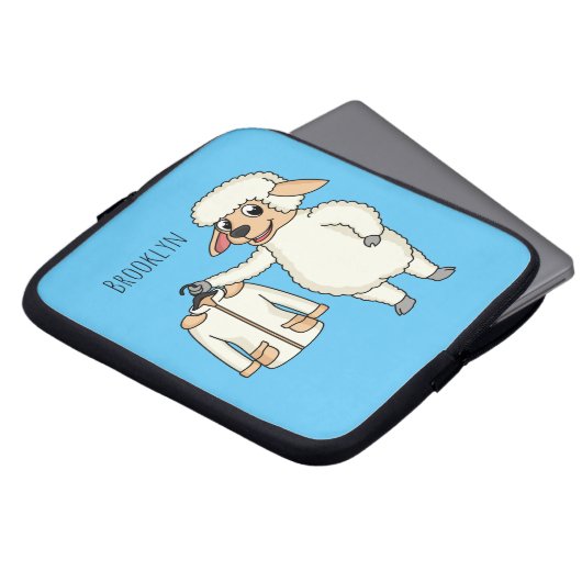 Niedliche Schafe mit Cartoon Laptopschutzhülle (Vorne Oben)