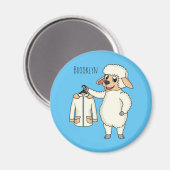 Niedliche Schafe mit Cartoon Magnet (Vorderseite/Rückseite)