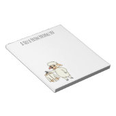 Niedliche Schafe mit Cartoon Notizblock (angewinkelt)