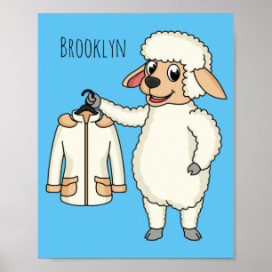Niedliche Schafe mit Cartoon Poster