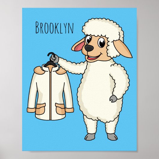 Niedliche Schafe mit Cartoon Poster (Vorne)