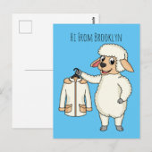 Niedliche Schafe mit Cartoon Postkarte (Vorne/Hinten)