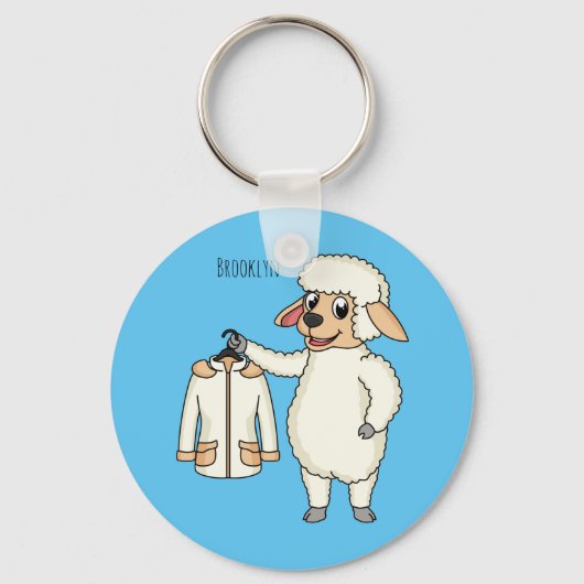 Niedliche Schafe mit Cartoon Schlüsselanhänger (Vorderseite)