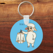 Niedliche Schafe mit Cartoon Schlüsselanhänger (Vorderseite)