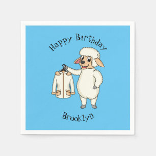 Niedliche Schafe mit Cartoon Serviette