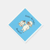 Niedliche Schafe mit Cartoon Serviette (Ecke)