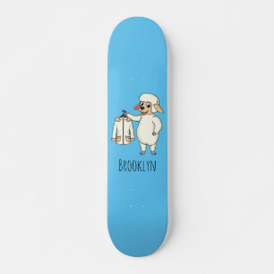 Niedliche Schafe mit Cartoon Skateboard