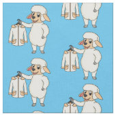 Niedliche Schafe mit Cartoon Stoff (Nahaufnahme)