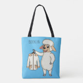 Niedliche Schafe mit Cartoon Tasche (Rückseite)