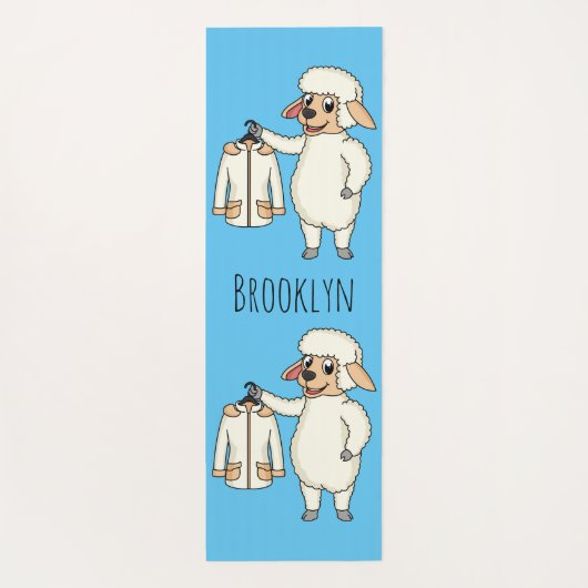 Niedliche Schafe mit Cartoon Yogamatte (Rückseite)