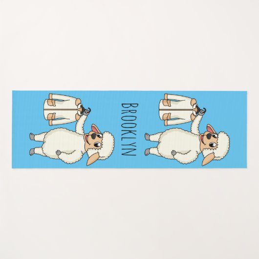 Niedliche Schafe mit Cartoon Yogamatte (Vorderseite (Horizontal))