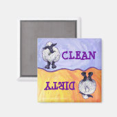 Niedliche Schafe sauber / Geschirrspülmaschine Magnet (Vorderseite/Rückseite)