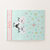Niedliche Schafe und Sterne Mit Monogramm Kinderpu Puzzle (Horizontal)