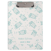 Niedliche Schafe – Whimsical nahtloses Muster Klemmbrett (Vorderseite)