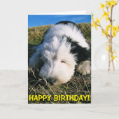 Niedliche Schäferhundwelpen-Geburtstagskarte Karte (Gelbe Blume)