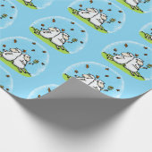 Niedliche Schaffreunde und Schmetterlinge Cartoon Geschenkpapier (Ecke)