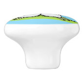 Niedliche Schaffreunde und Schmetterlinge Cartoon Keramikknauf (Seitenansicht)