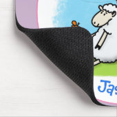 Niedliche Schaffreunde und Schmetterlinge Cartoon Mousepad (Ecke)