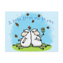 Niedliche Schaffreunde und Schmetterlinge Cartoon