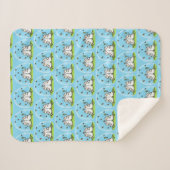 Niedliche Schaffreunde und Schmetterlinge Cartoon Sherpadecke (Vorderseite (Horizontal))