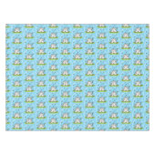 Niedliche Schaffreunde und Schmetterlinge Cartoon Tischdecke (Vorderseite (Horizontal))