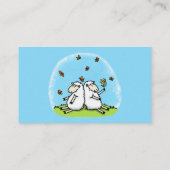 Niedliche Schaffreunde und Schmetterlinge Cartoon Visitenkarte (Rückseite)