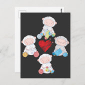 Niedliche Schafgarne Knittersocken Crochet Großmut Postkarte (Vorne/Hinten)