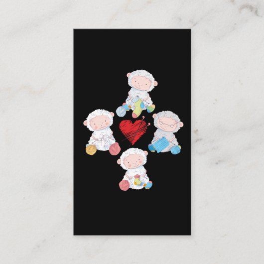 Niedliche Schafgarne Knittersocken Crochet Großmut Visitenkarte (Vorderseite)