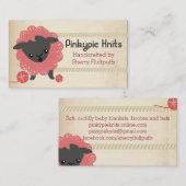 Niedliche Schaflammenkugel aus Strickfaser Visitenkarte (Vorne/Hinten)