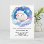 Niedliche Schafnachtsdusche Einladung (Stehend Vorderseite)