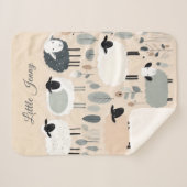 Niedliche Schafpastelfarben Minimal Personalisiert Sherpadecke (Vorderseite (Horizontal))