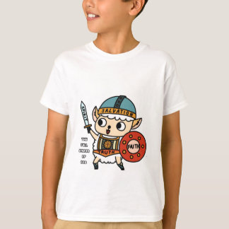 Niedliche Schafrüstung des Gott-T-Shirts für T-Shirt