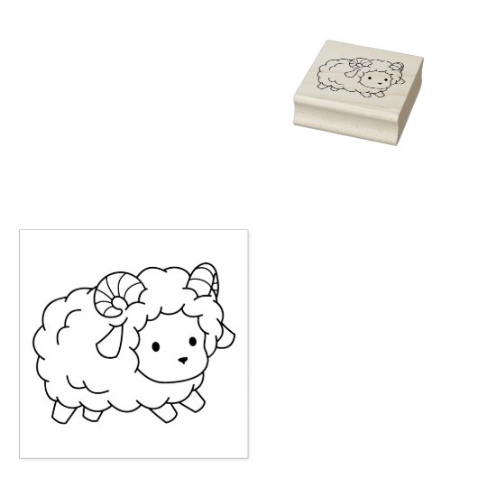 Niedliche Schafsfarbe Gummistempel (Stempel)
