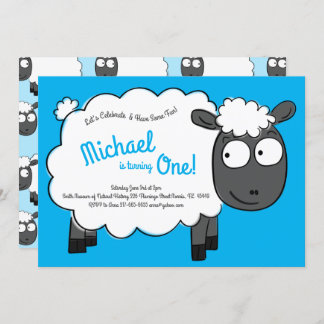 Niedliche Schafskinder 1. Geburtstagsfarm Party Einladung